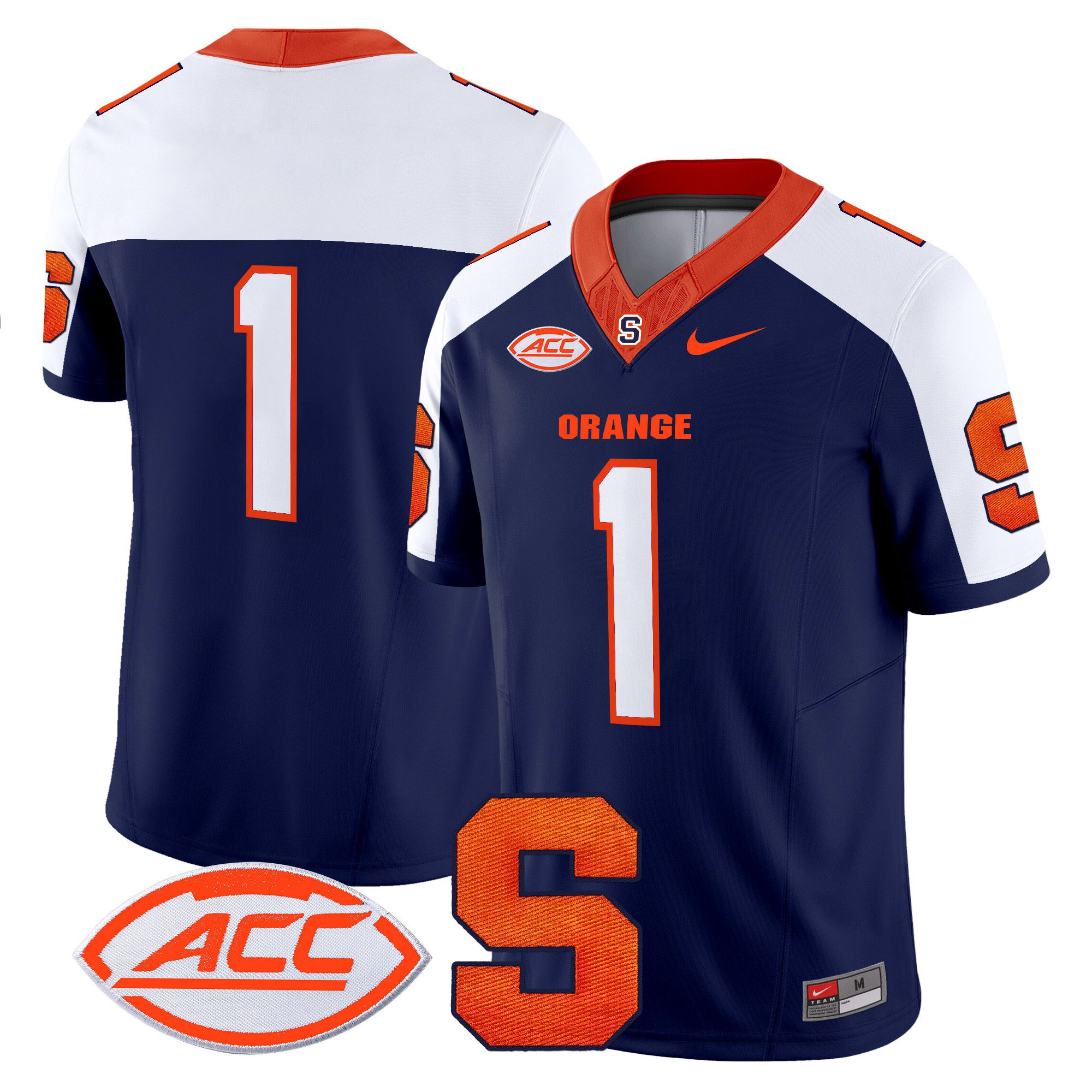 Men Syracuse Orange #1 No Name Blue Nike 2024 Vapor Limited NCAA Jersey->ncaa teams->NCAA Jersey